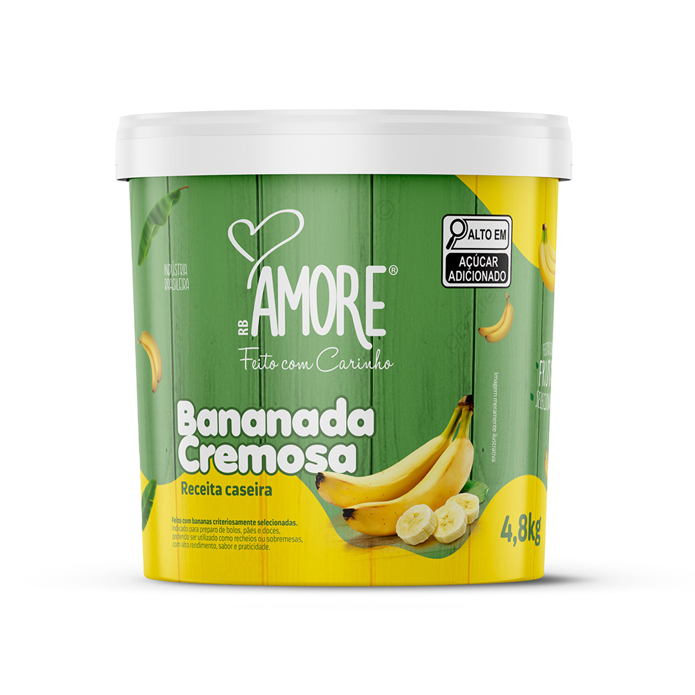 Bananada Cremosa Balde RB Amore 4,8 Kg