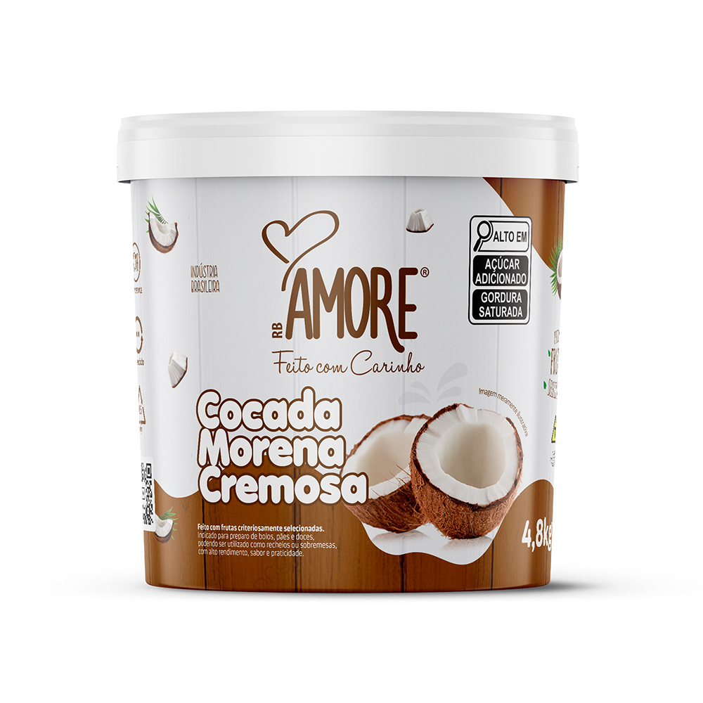 Cocada Cremosa Morena Balde RB Amore 4,8kg