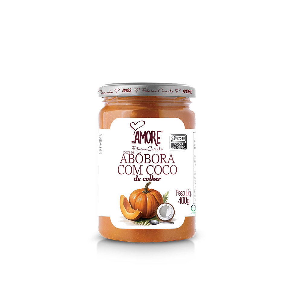 Doce de Abóbora Cremosa com Coco de Colher Premium RB Amore 400g
