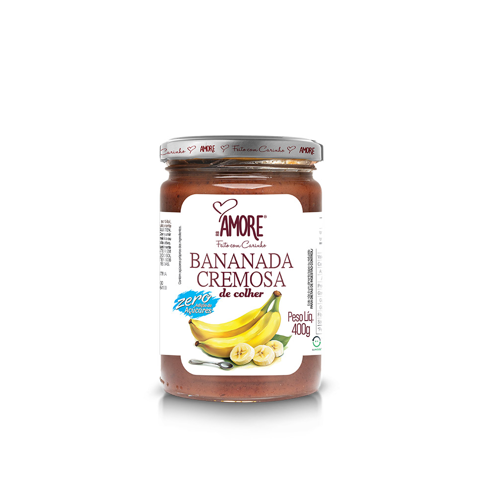 Bananada Cremosa Zero de Colher Premium RB Amore 400g