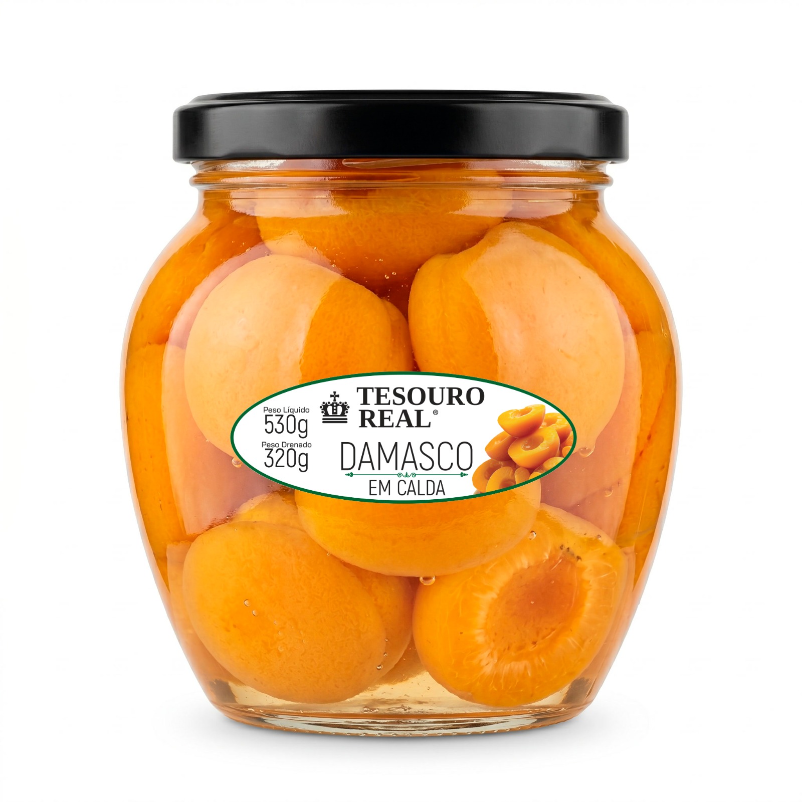Damasco em Calda Vidro Tesouro Real 530g