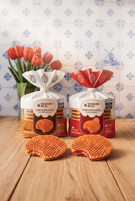 A Tesouro Real lança sua linha de Stroopwafel nas versões tradicional e com recheio exclusivo de goiabada, unindo tradição e sabor brasileiro.