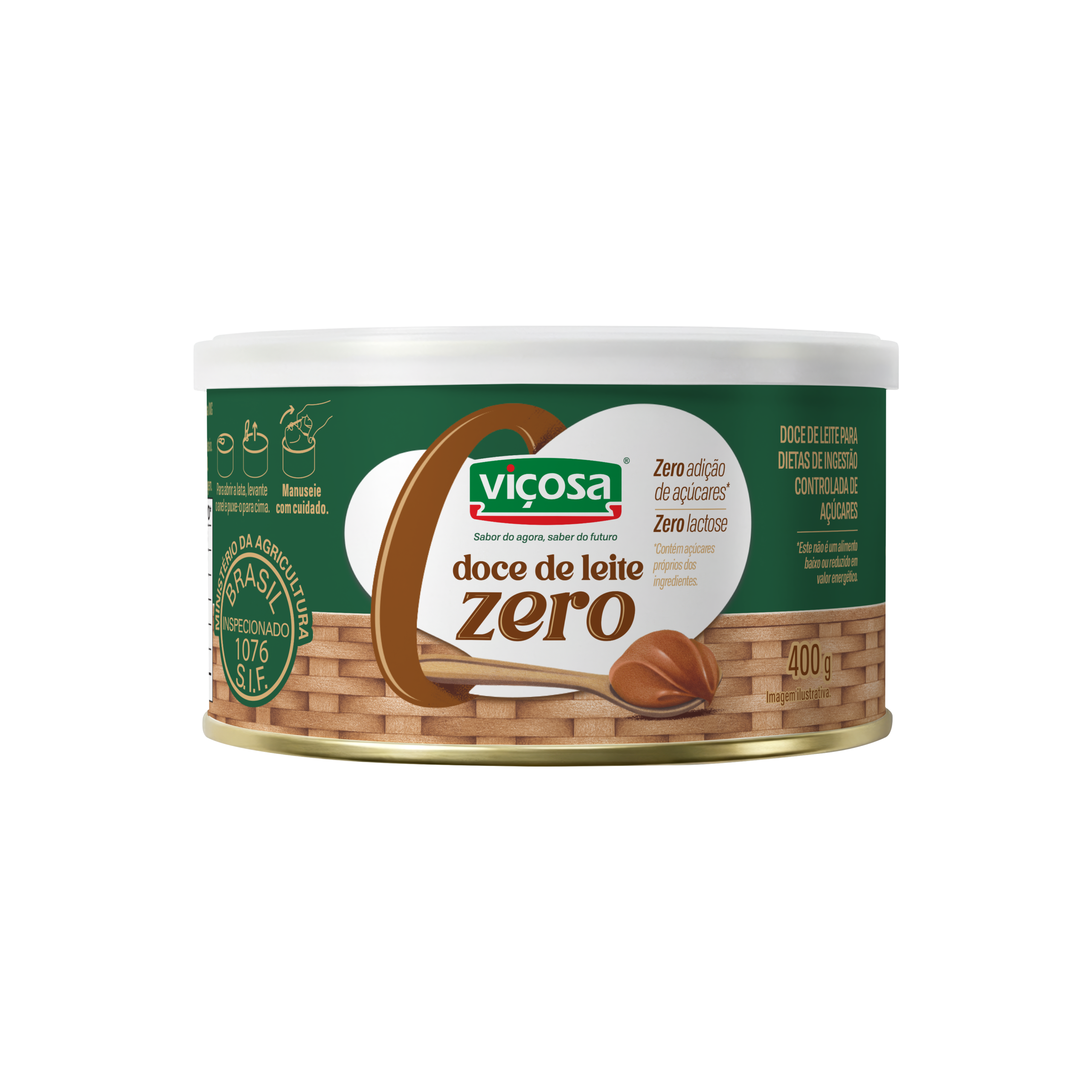 O tradicional Doce de Leite Viçosa, reconhecido nacionalmente por seu sabor incomparável e textura cremosa e aveludada, agora também está disponível na versão Zero Açúcar e Zero Lactose. Produzido com ingredientes selecionados e mantendo a qualidade que consagrou a marca em todo o Brasil, oferece o autêntico sabor caramelizado do doce de leite, ideal para quem busca uma alimentação com restrições sem abrir mão do prazer. Sem adição de açúcar e sem lactose, é perfeito para consumir puro, acompanhar receitas, sobremesas, cafés e recheios. Sua textura macia e seu sabor marcante tornam cada momento ainda mais especial. Ideais para o consumo em casa, cafeterias, padarias e docerias.